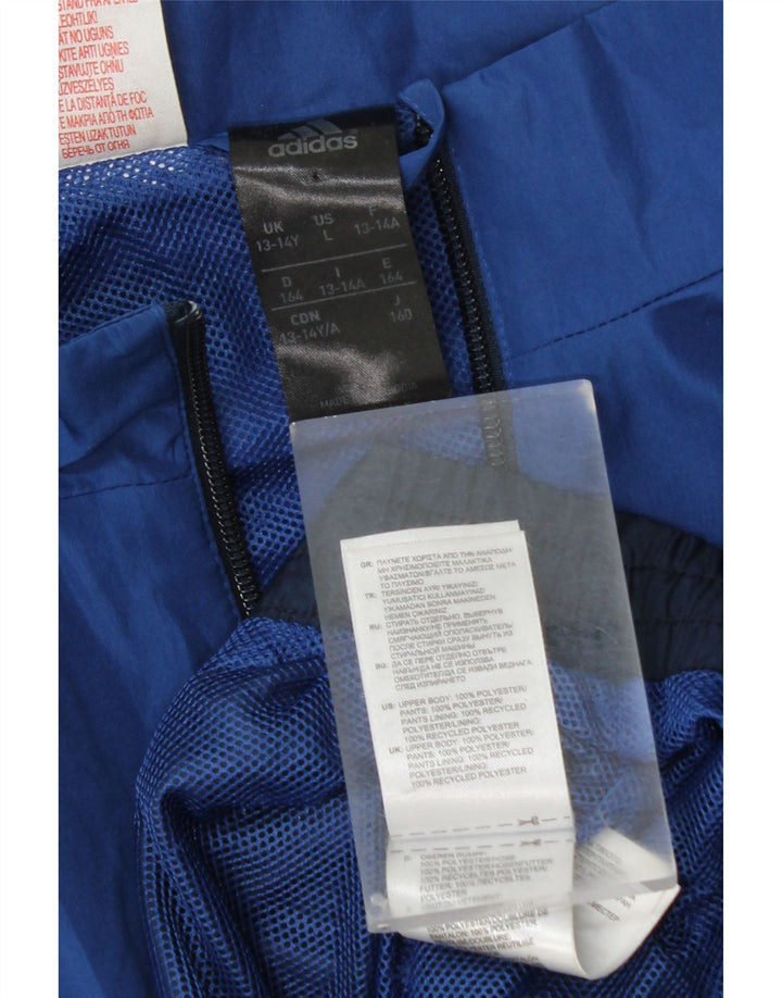 Jachetă de ploaie Adidas pentru băieți 13-14 ani, albastru bleumarin, poliester color bloc