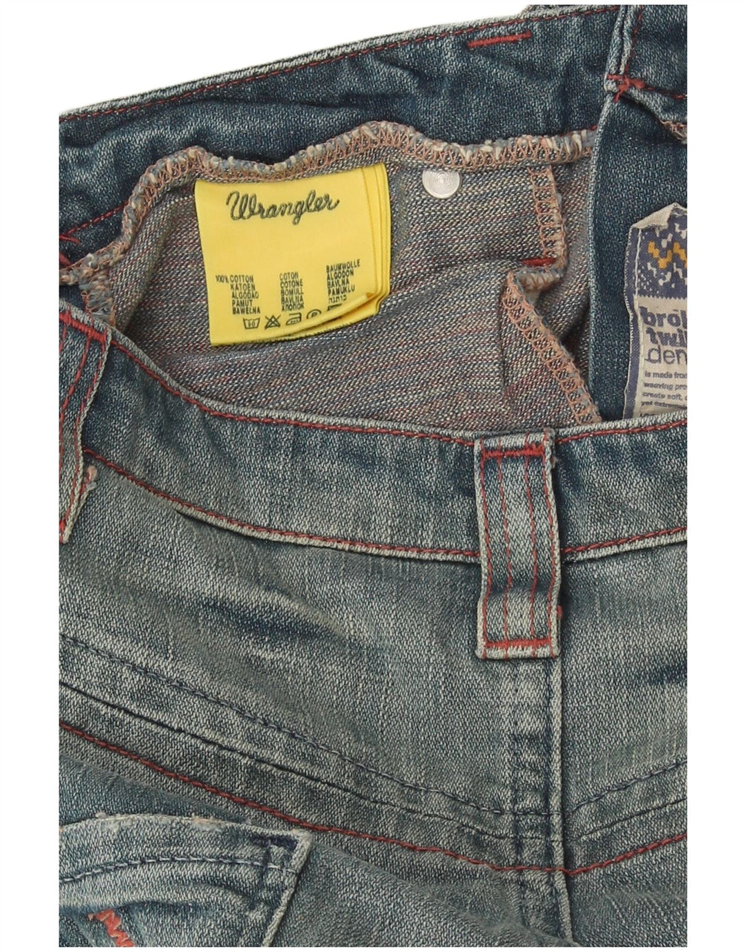 Pantaloni scurti din blugi Wrangler pentru femei W29, bumbac albastru mediu