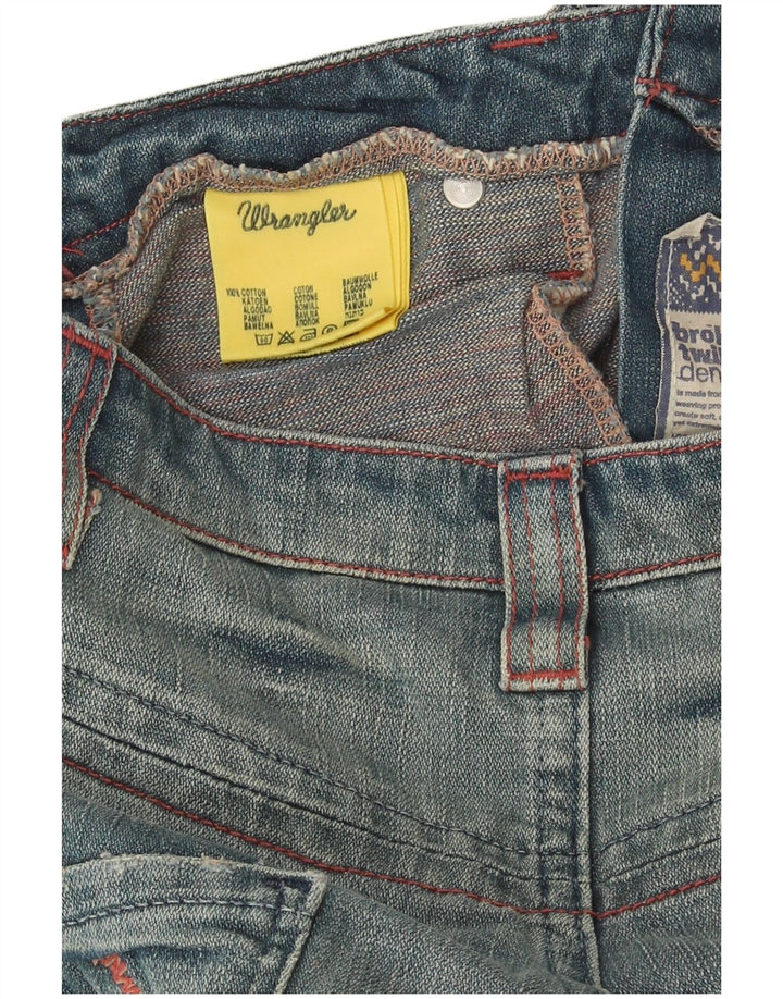 Pantaloni scurti din blugi Wrangler pentru femei W29, bumbac albastru mediu