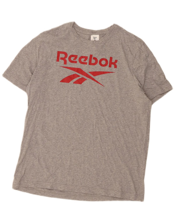 Tricou grafic pentru bărbați Reebok Top XL, bumbac cu pete gri