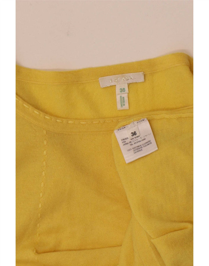 Escada Tricou Femei Top EU 36 Small Yellow Cashmere