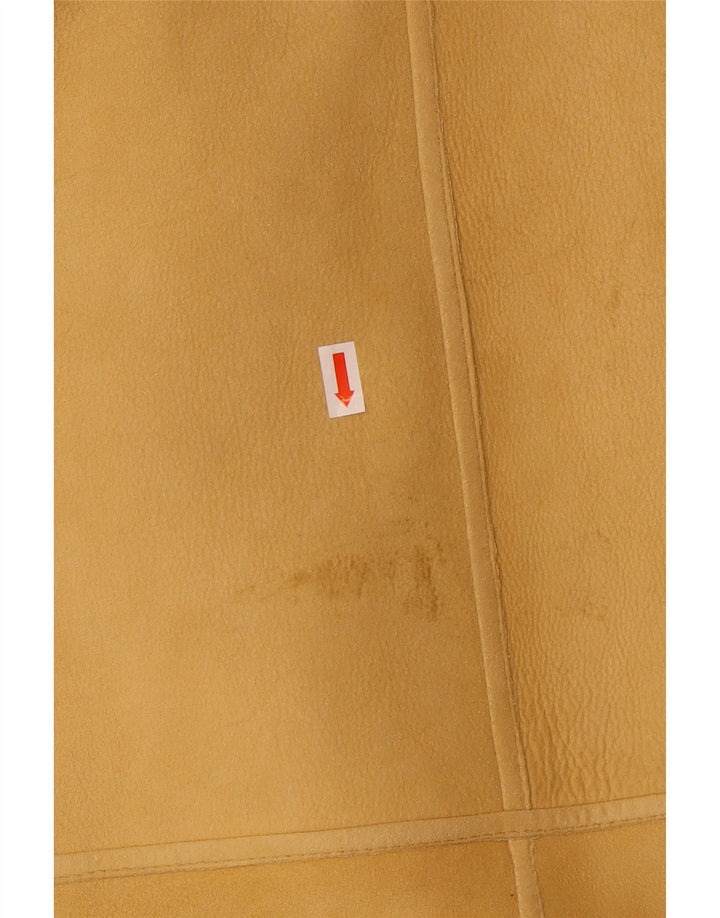 Palton supradimensionat din shearling pentru femei Vintage, la două piept, IT 44 Galben mediu