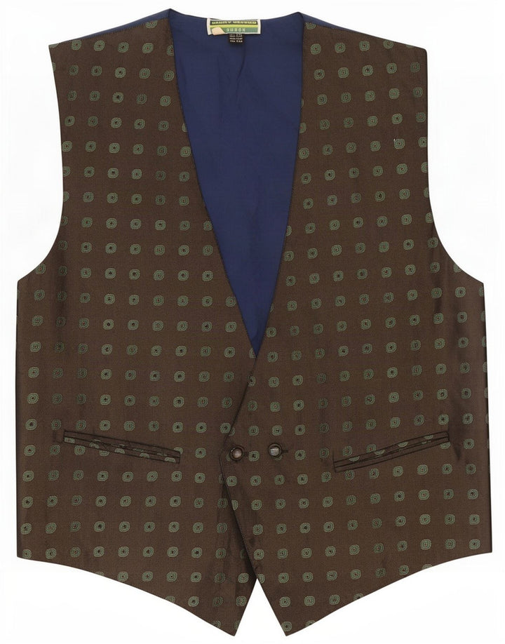 Vintage Gilet pentru bărbați IT 50 Medium Khaki Geometric