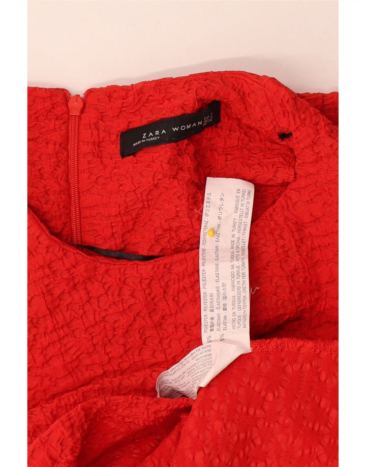 Rochie A-Line fără mâneci pentru femei Zara UK 8 Poliester roșu mic