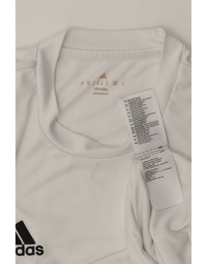 Tricou ADIDAS Climalite pentru bărbați, poliester mediu alb