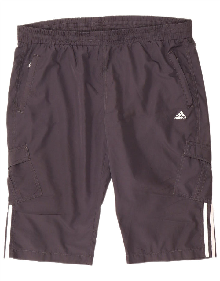 Pantaloni scurți sport adidas pentru femei UK 22 2XL poliester gri
