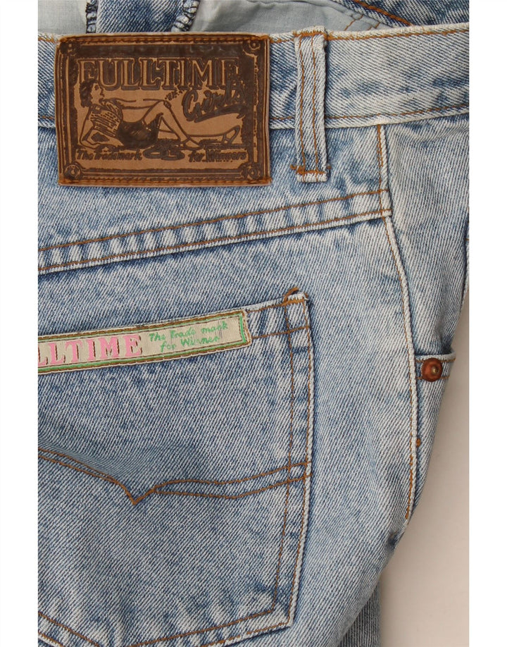 Blugi crop tapered vintage pentru femei W32 L26 albastru
