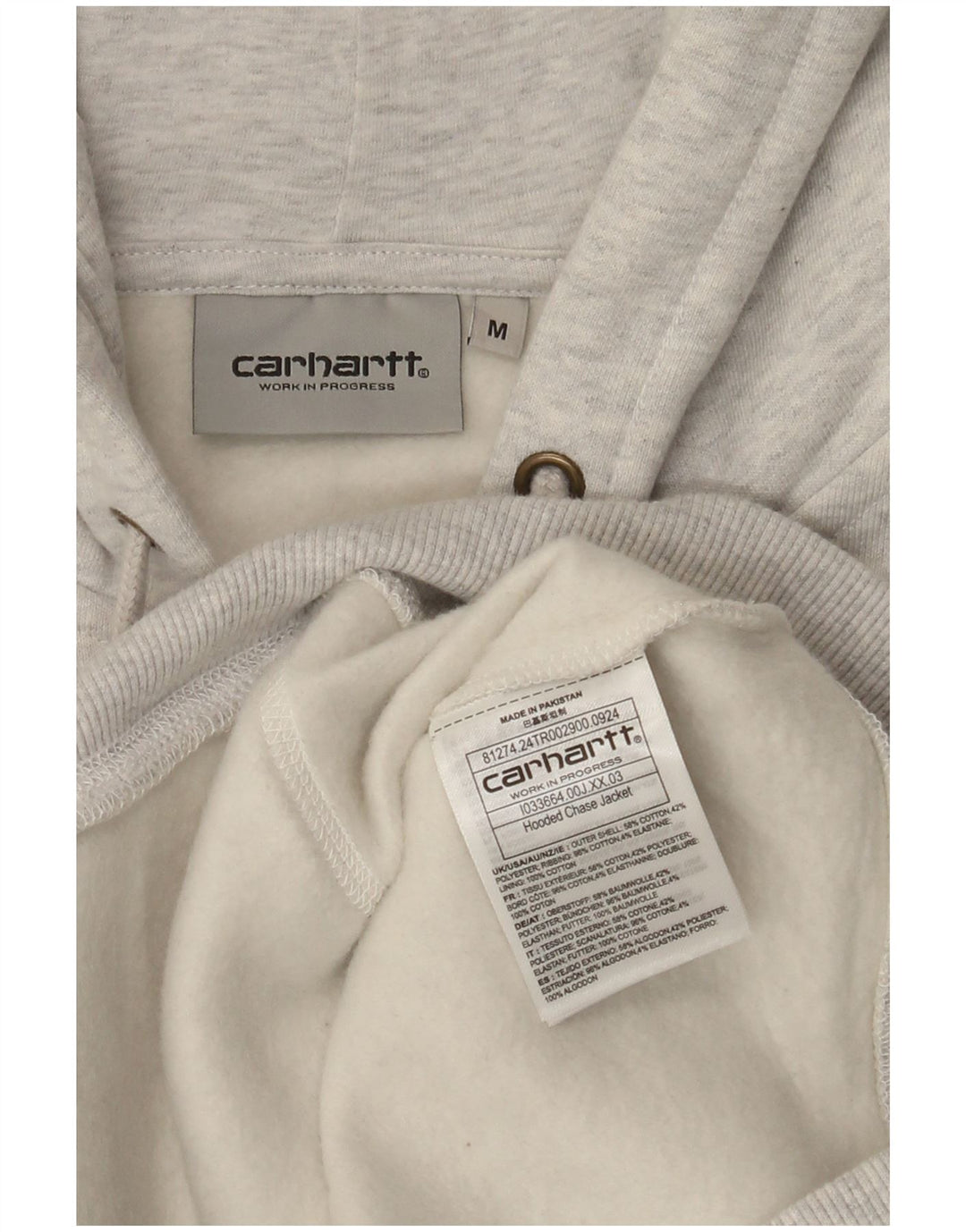Pulover Carhartt pentru bărbați, cu fermoar, bumbac, gri mediu