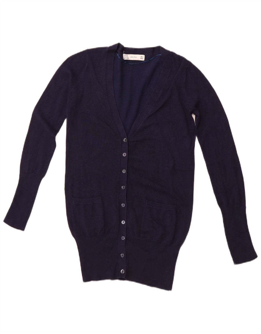 Pulover cardigan pentru femei ZARA UK 10 mic, bleumarin, raion