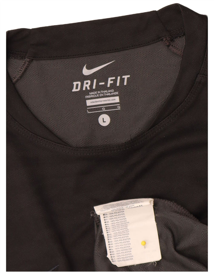 Tricou Nike Dri Fit pentru bărbați Top mare din poliester negru