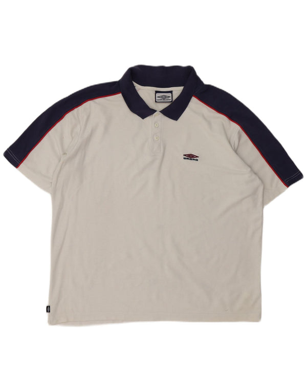 Tricou polo Umbro pentru bărbați Marea Britanie 44/46 XL, alb, bloc de culoare