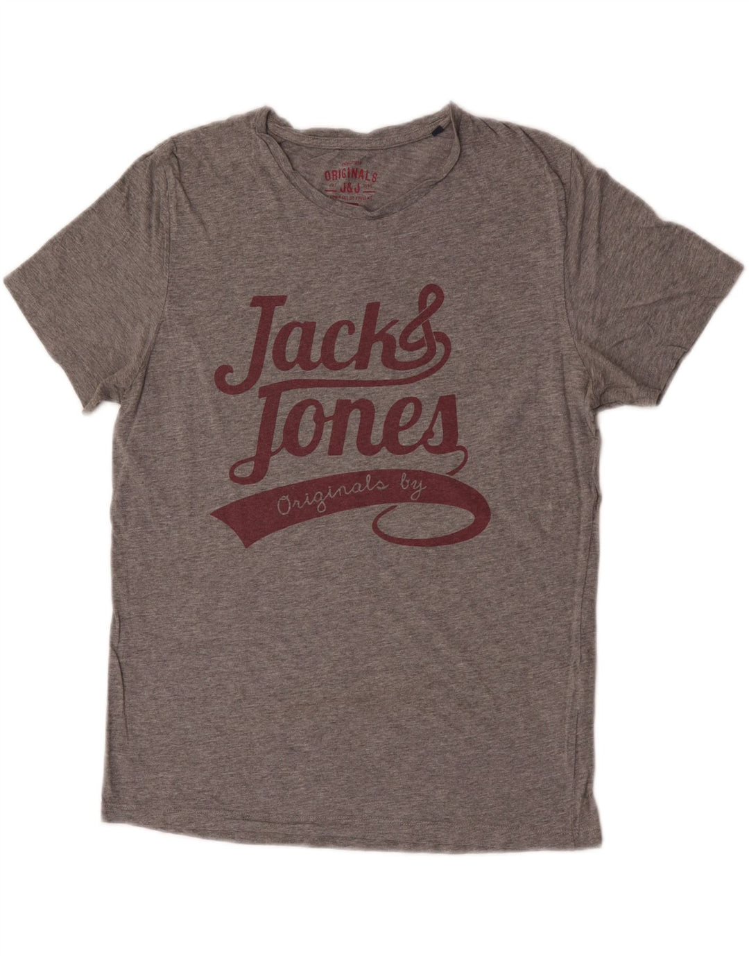 Tricou cu grafic Jack & Jones pentru bărbați Top din bumbac cu pete gri mediu