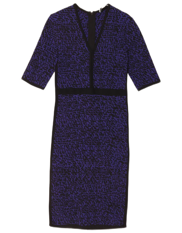 L.K. Bennett rochie cu mâneci 3/4 pentru femei UK 4 XS Blue Spotted