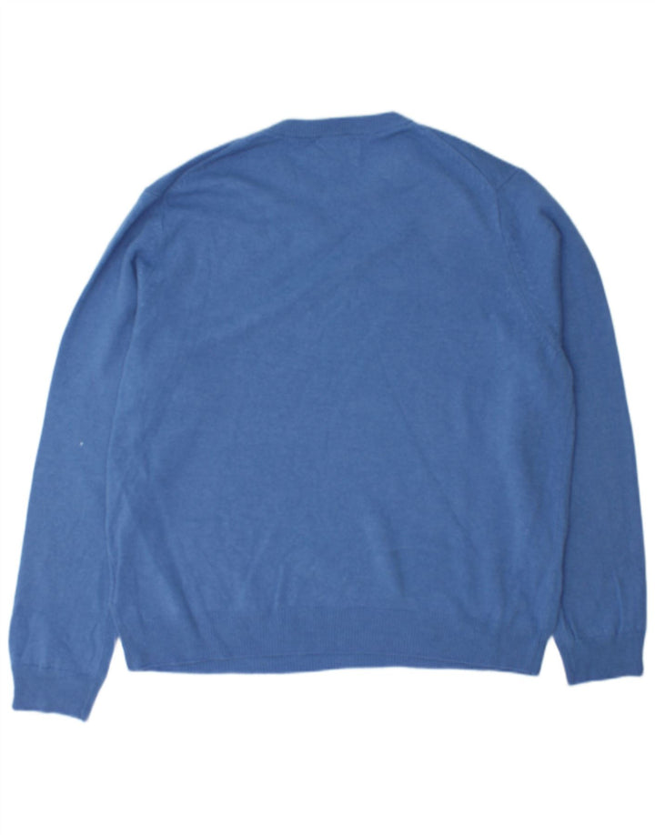 Pulover pentru bărbați Marks & Spencer, cu gât crew, 2XL, lână albastră