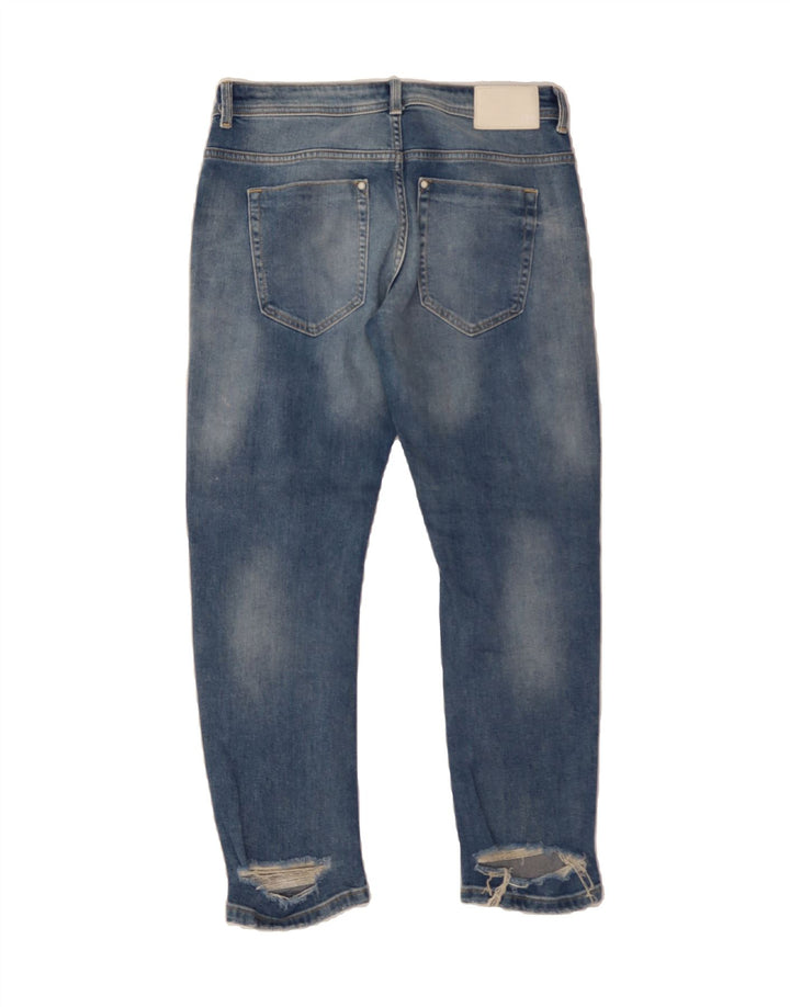 ZARA Womens Distressed Slim Jeans US 6 Medium W32 L27 Blue Cotton Vintage Zara and Second-Hand Zara from Messina Hembry 