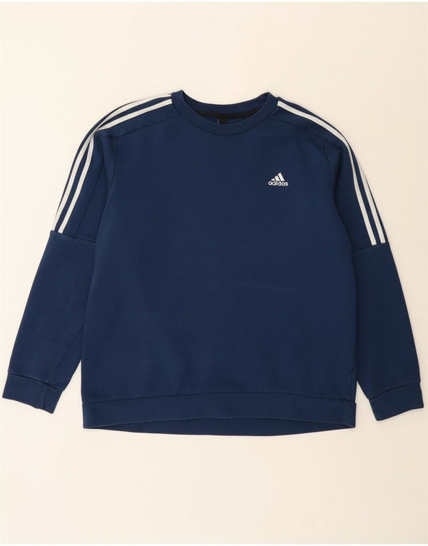 Adidas Mens Sweatshirt Jumper Large Navy Blue Cotton