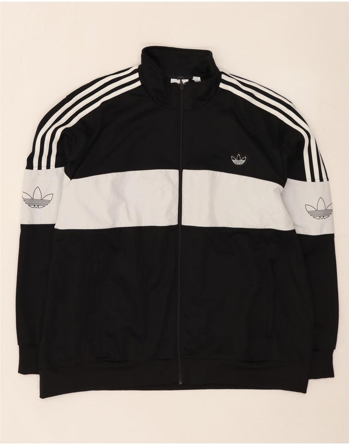 Jachetă de trening grafică ADIDAS pentru bărbați, 2XL, poliester color bloc negru