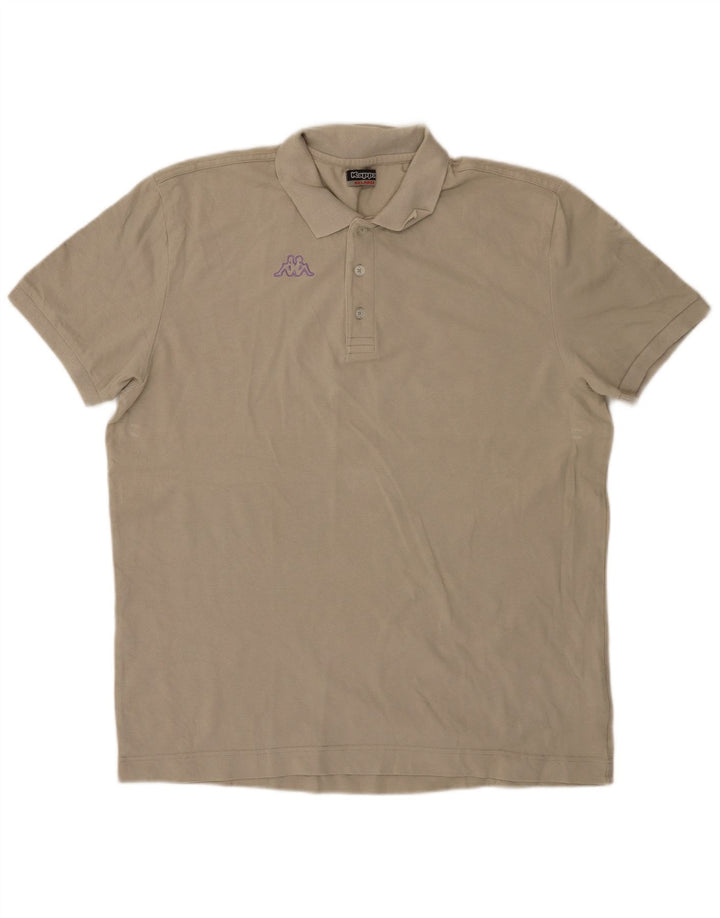 Cămașă polo pentru bărbați Kappa 2XL bumbac bej