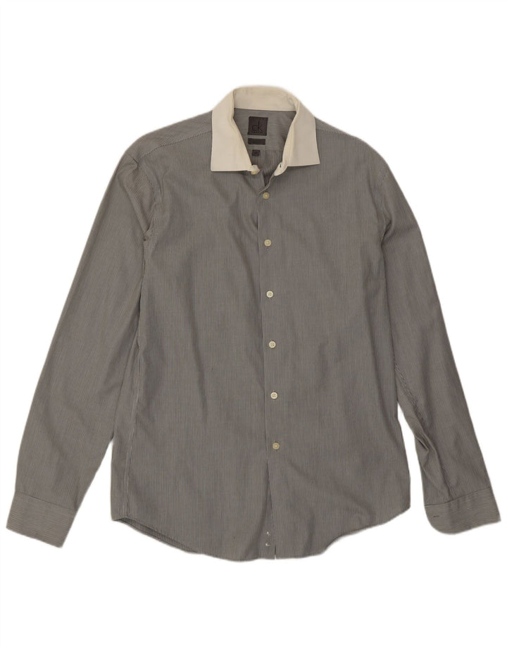 Cămașă formală pentru bărbați Calvin Klein, mărimea 39 15 1/2, gri mediu, cu dungi