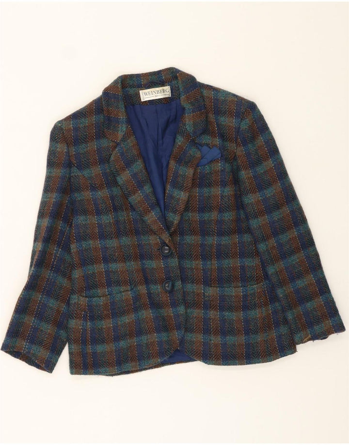 WEINBERG Womens 2 Button 2 Piece Skirt Set EU 44 XL W30 Navy Blue Check Vintage Weinberg and Second-Hand Weinberg from Messina Hembry 