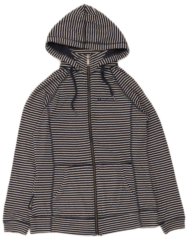 Mountain Warehouse Womens Zip Hoodie Sweater UK 8 Small Navy Blue Pinstripe