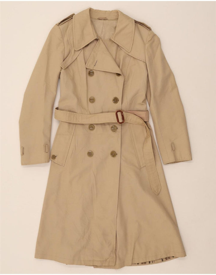 SALCO Womens Trench Coat UK 8 Small Beige Polyester