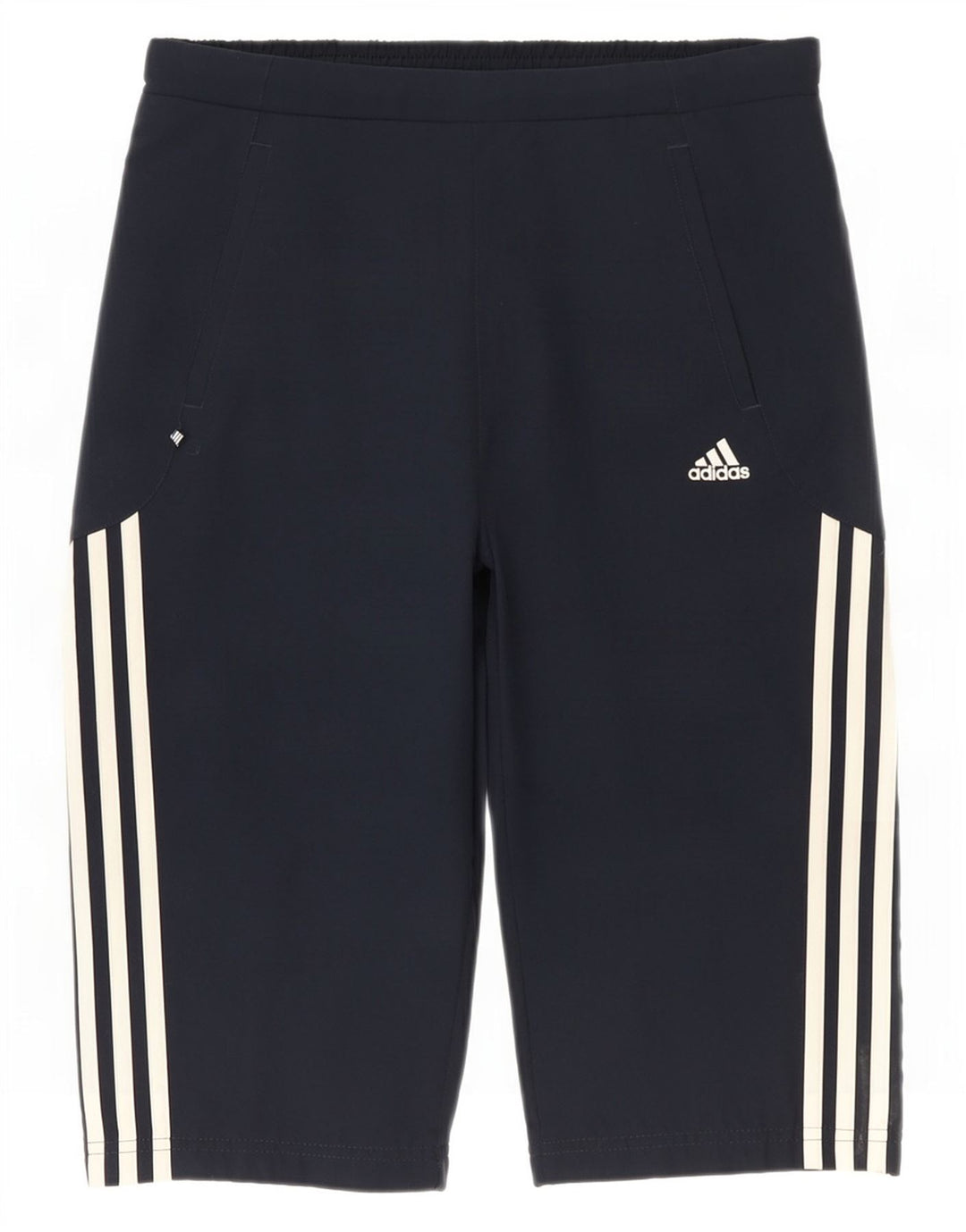 Pantaloni scurți sport Bermude Adidas pentru femei UK 12 Medium Bleumarin Poliester