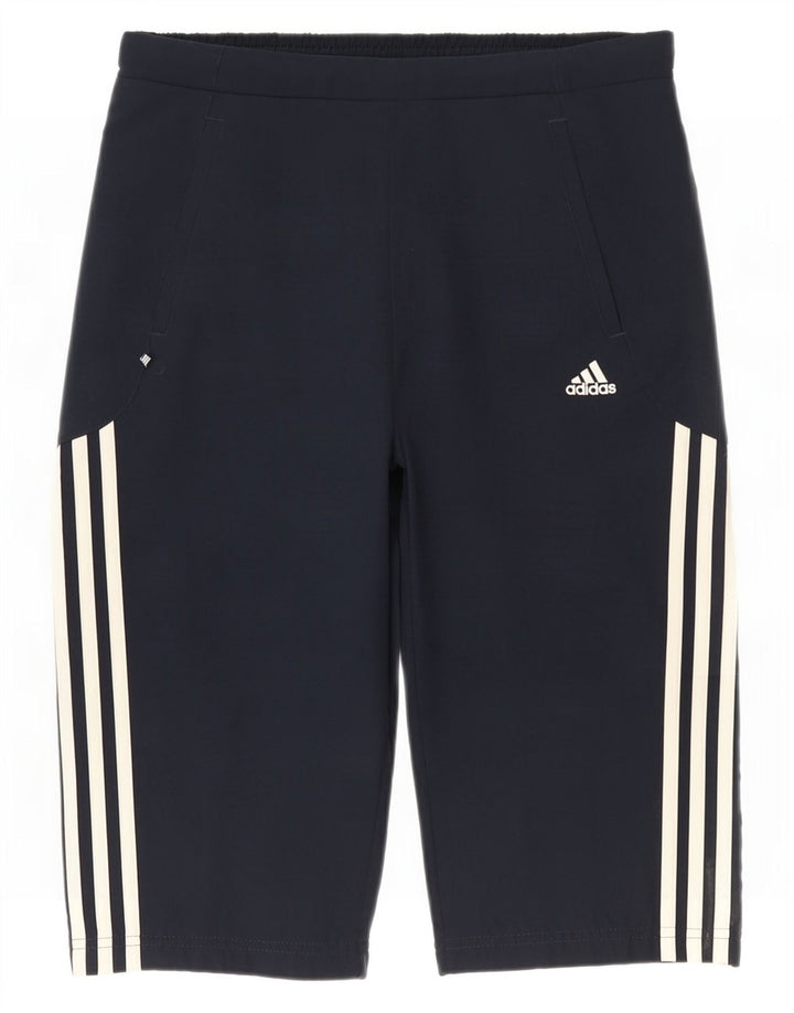 Pantaloni scurți sport Bermude Adidas pentru femei UK 12 Medium Bleumarin Poliester