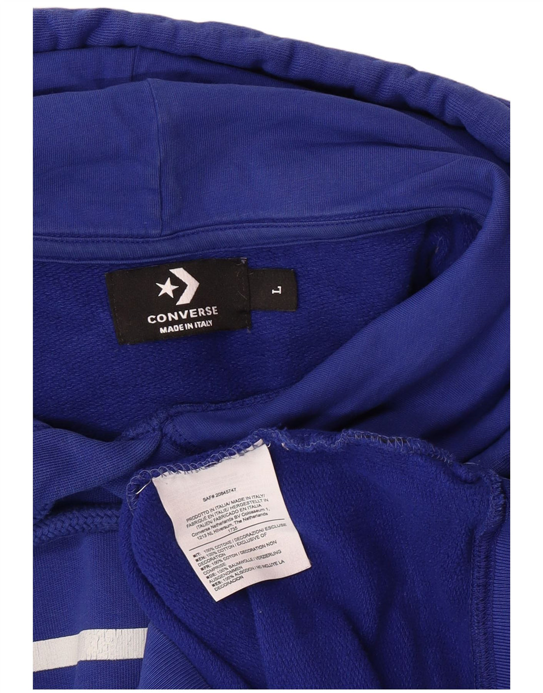 Pulover pentru bărbați CONVERSE Graphic Hoodie Pulover mare, albastru, bumbac