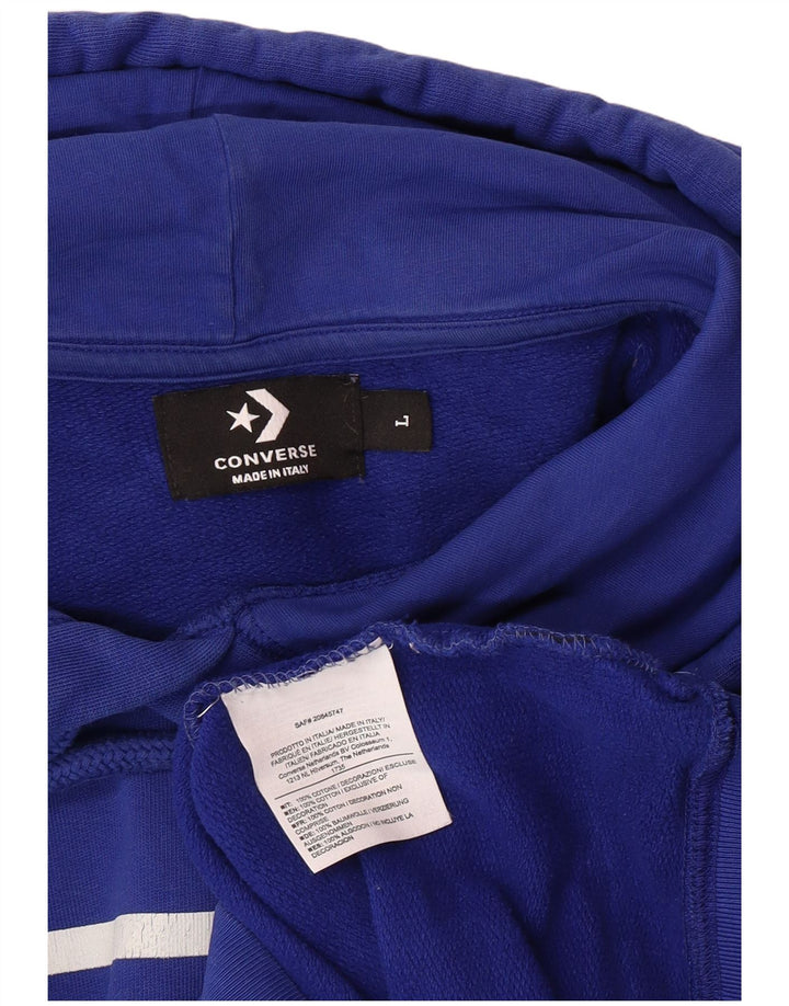 Pulover pentru bărbați CONVERSE Graphic Hoodie Pulover mare, albastru, bumbac