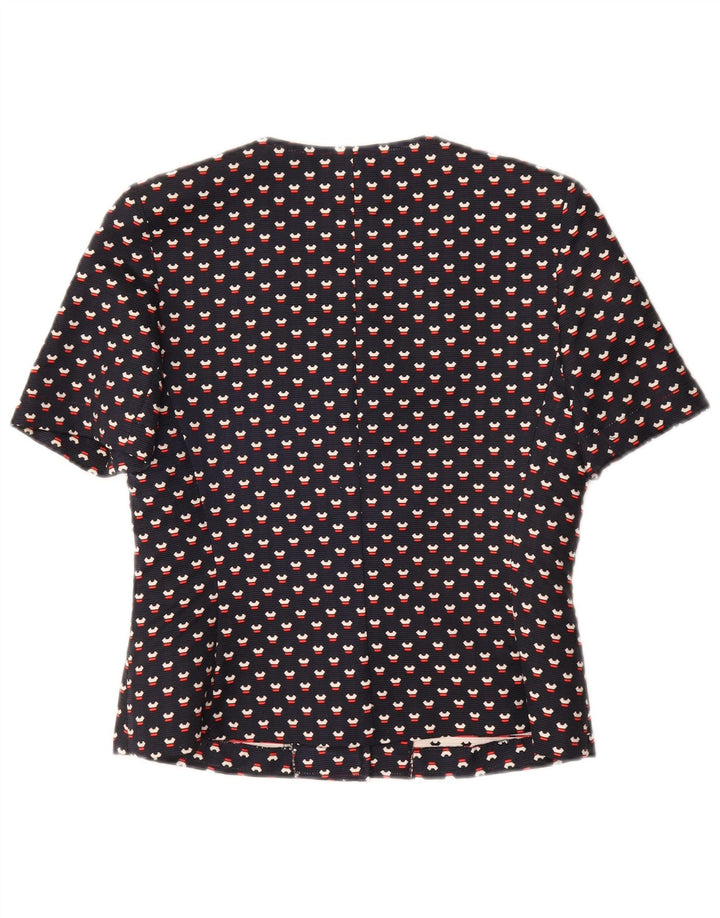 Set de 2 bucăți pentru femei VINTAGE, cu 3 nasturi, UK 12 Medium bleumarin pete