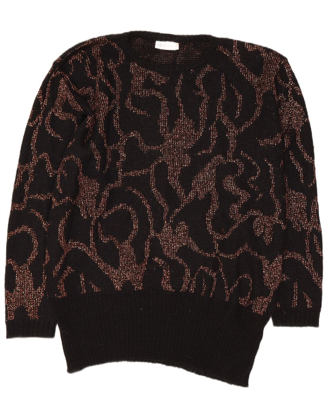 Pulover pentru damă Dolores, cu model abstract, cu gât de barcă, EU 40 Medium Negru