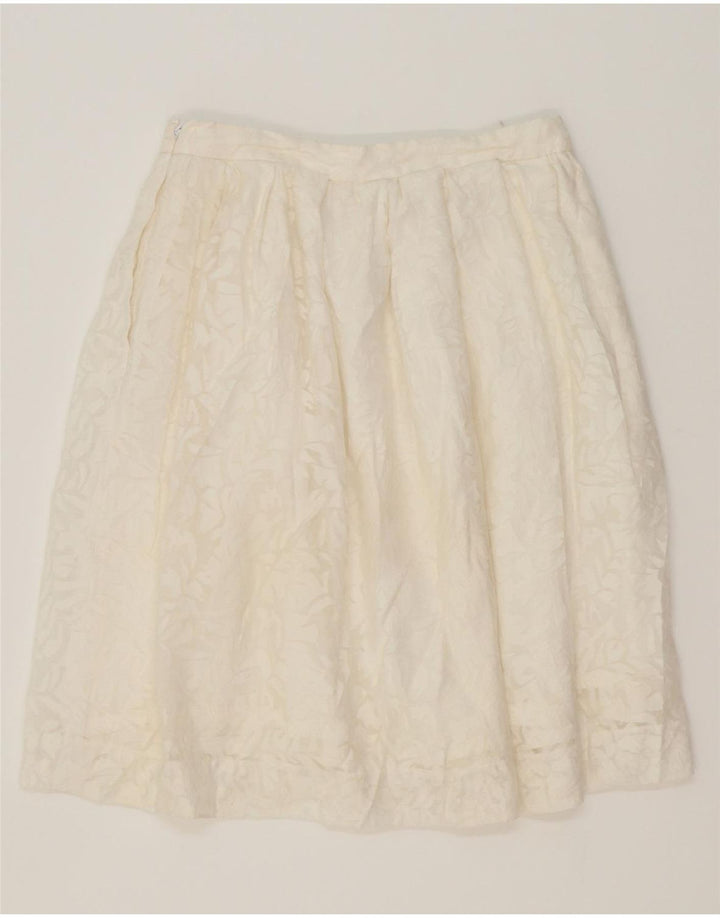 J. CREW Womens A-Line Skirt US 2 XS W30  White Floral Polyester Vintage J. Crew and Second-Hand J. Crew from Messina Hembry 