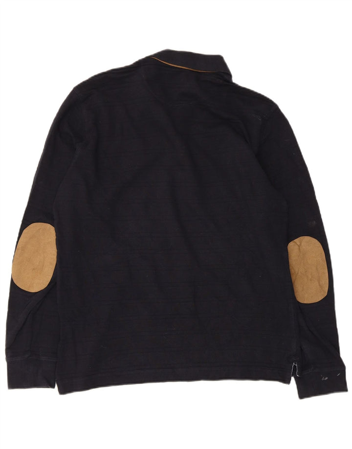 Cămașă polo cu mânecă lungă pentru bărbați Massimo Dutti, bumbac bleumarin mediu