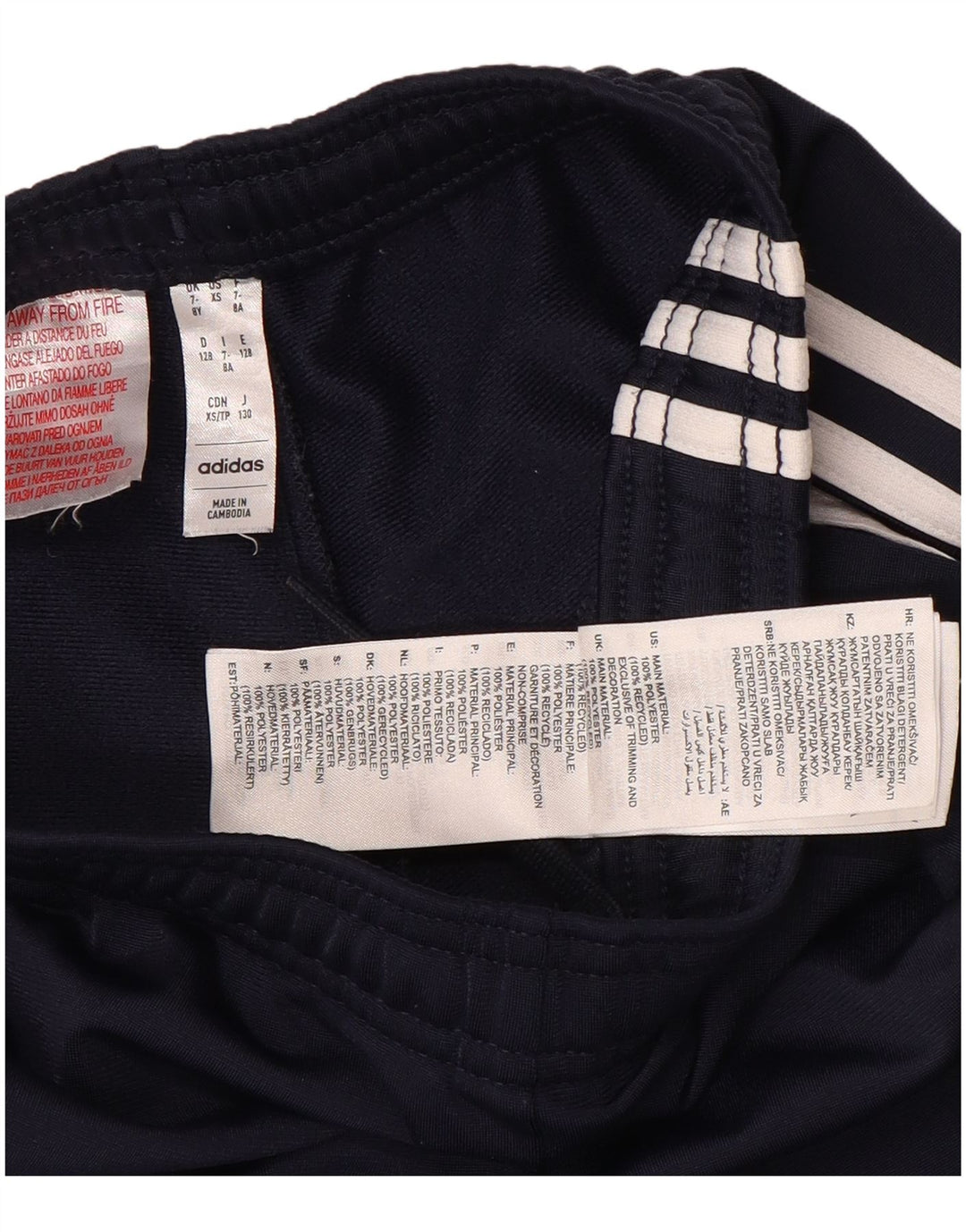 Pantaloni de trening ADIDAS pentru baieti 7-8 ani poliester bleumarin