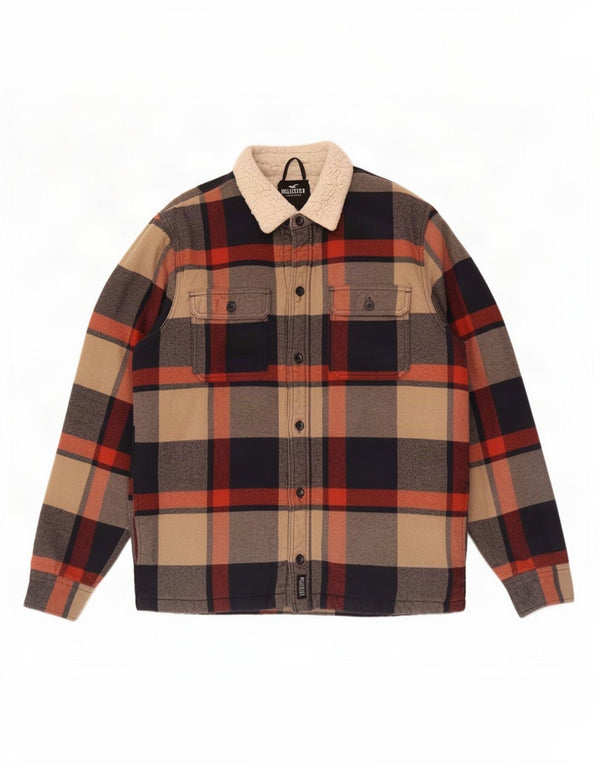 Cămașă Hollister Lumberjack Flannel pentru bărbați, bumbac cu carouri multicolore