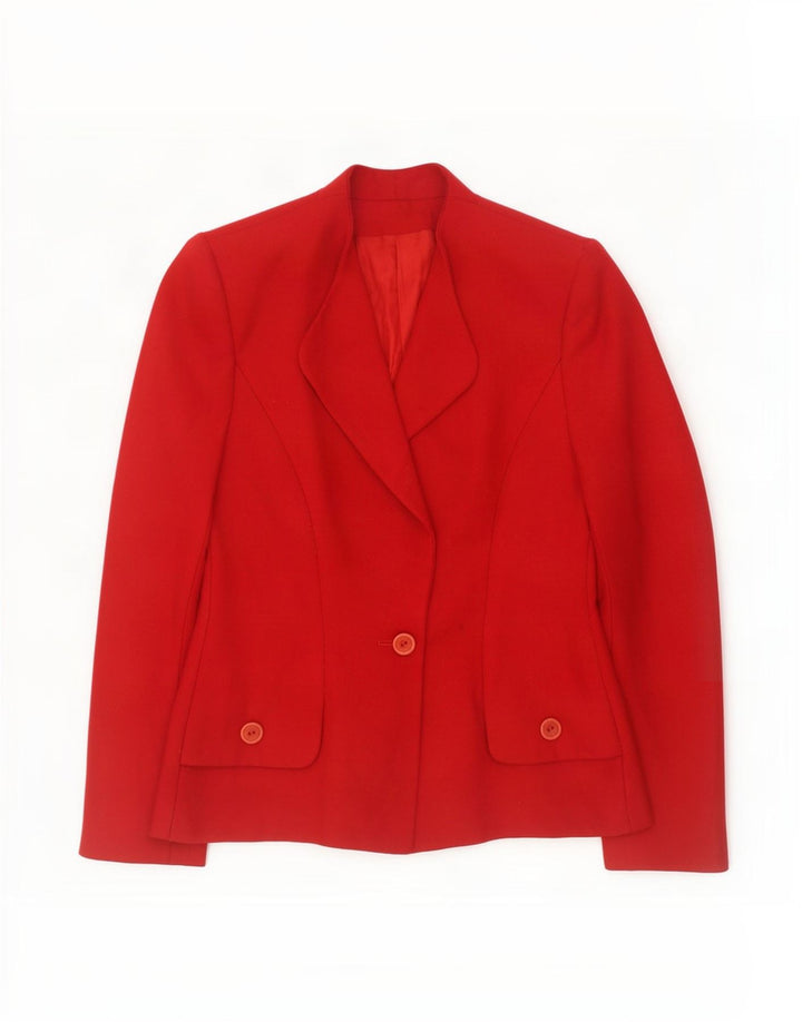 Blazer Vintage pentru femei cu 1 nasture, UK 12, roșu mediu