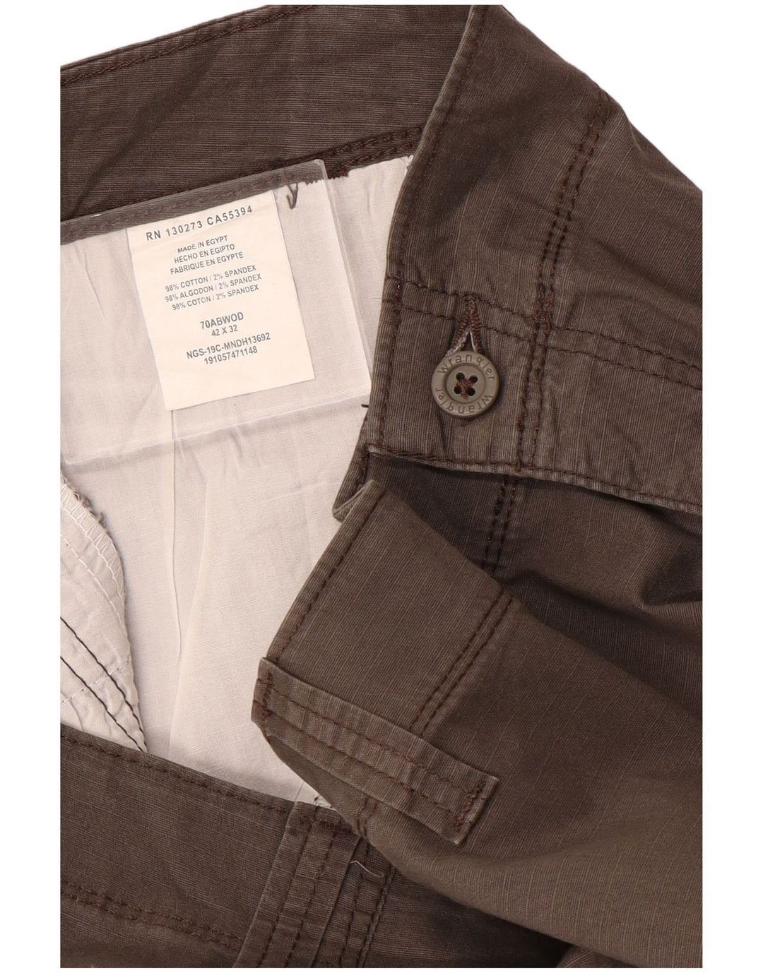 Pantaloni cargo drepti pentru bărbați WRANGLER W42 L32 bumbac gri