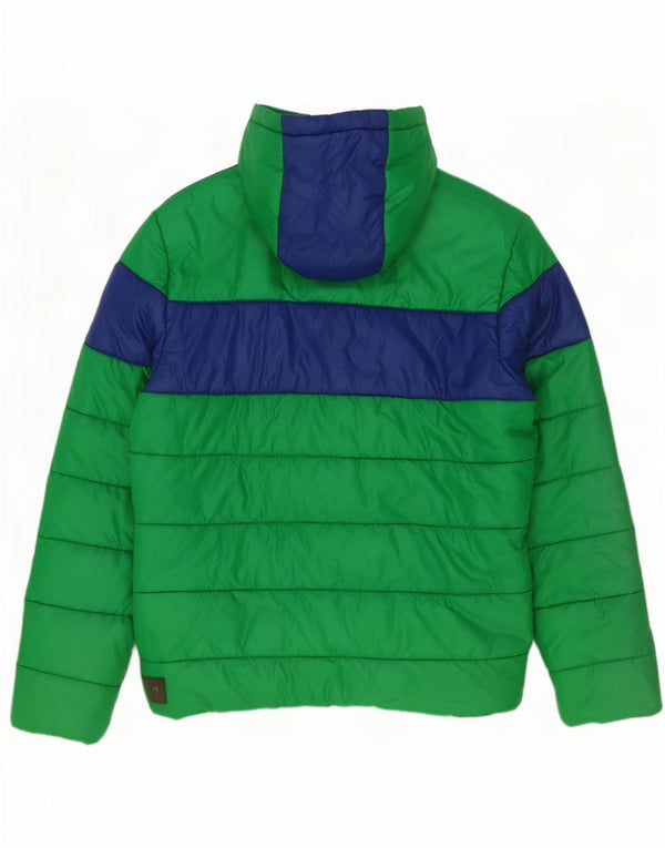 Jachetă căptușită cu glugă Puma pentru bărbați UK 40, mare, verde, poliester color bloc