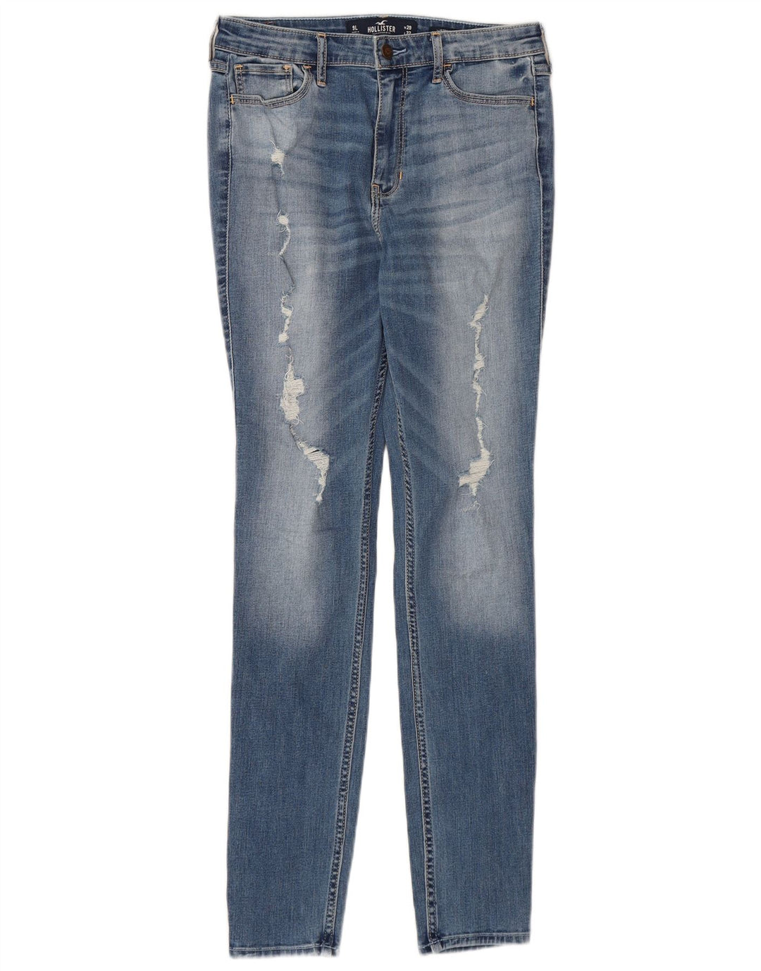 Blugi skinny învechiți pentru femei HOLLISTER US 9 Medium W29 L32 Bumbac albastru