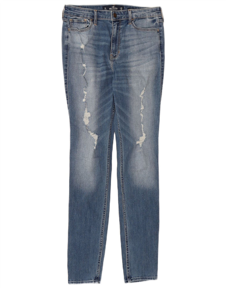 Blugi skinny învechiți pentru femei HOLLISTER US 9 Medium W29 L32 Bumbac albastru