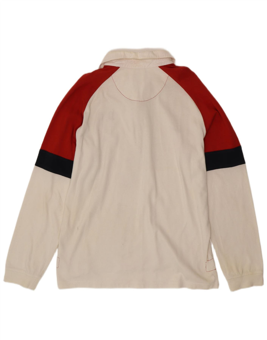 Tricou polo rugby cu mânecă lungă pentru bărbați NIKE UK 45/47 XL, alb, bloc de culoare