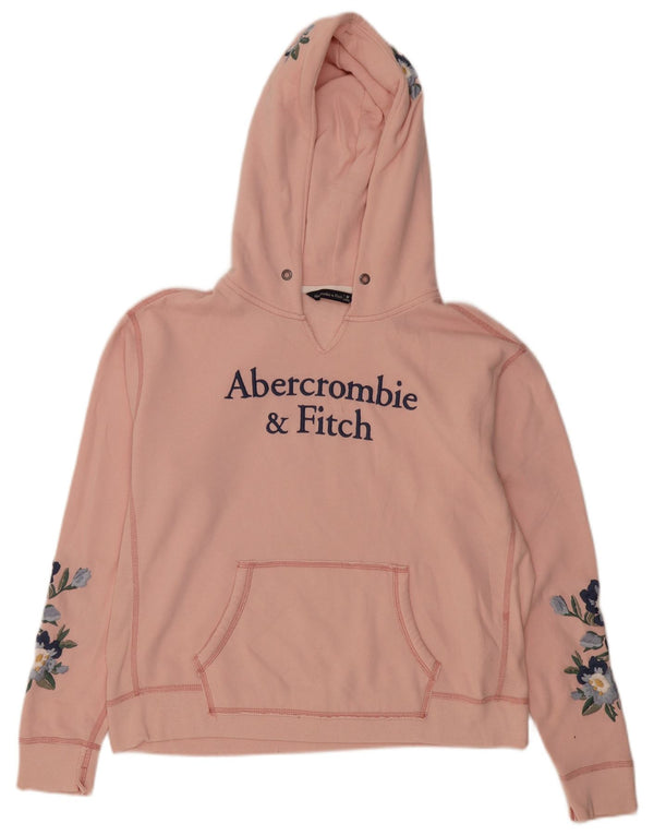 Pulover Abercrombie & Fitch pentru femei, cu hanoră cu grafică, UK 14 Medium Pink Flower