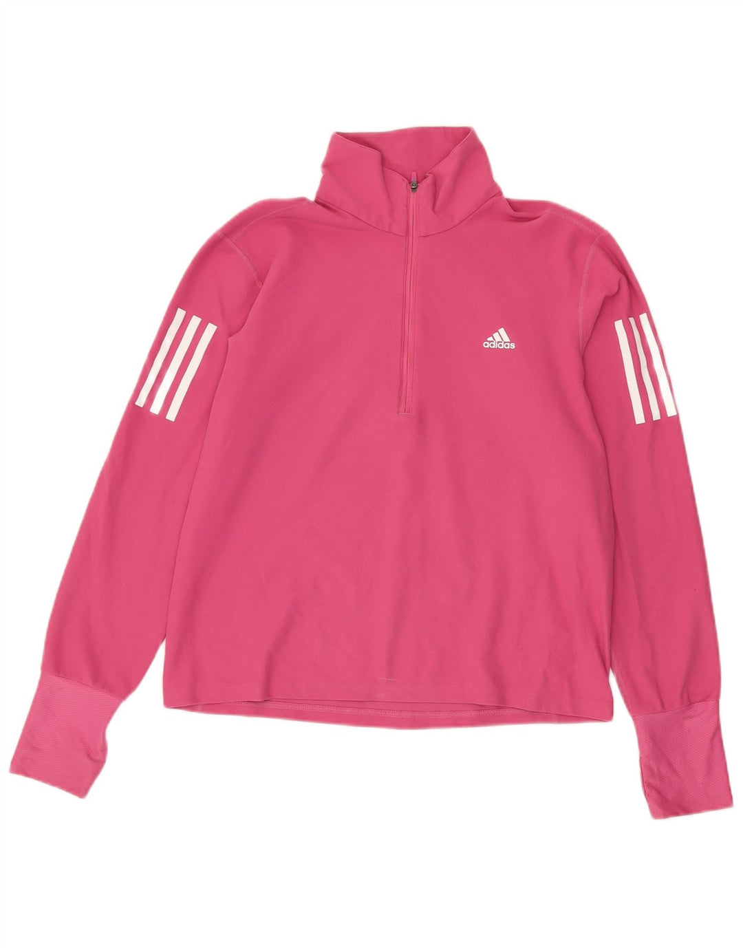 Top de trening Adidas pentru femei, cu fermoar și gât, pentru femei, Marea Britanie 12/14, roz mediu