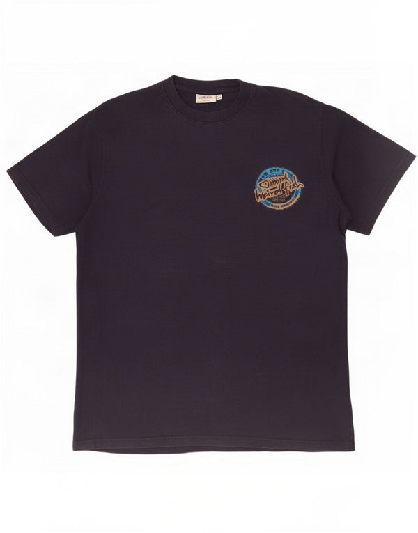 Tricou grafic pentru bărbați Weird Fish Top mediu, bleumarin, bumbac