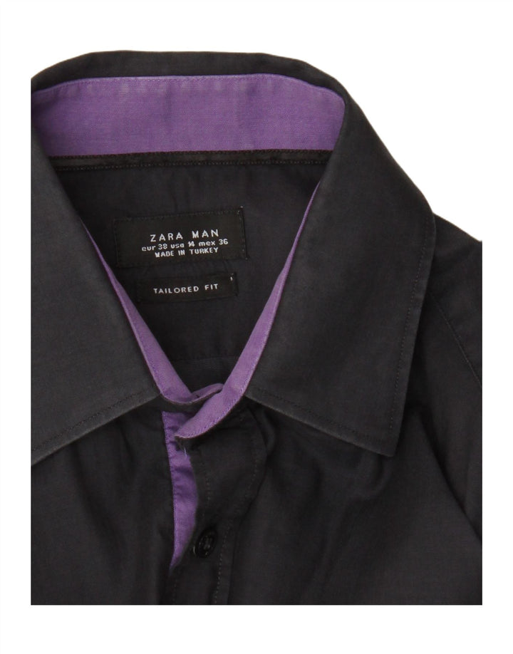Cămașă pentru bărbați Zara Tailored Fit EU 38 Medium Bleumarin