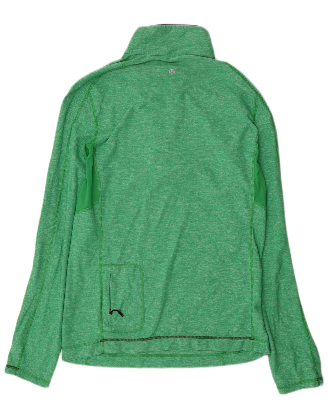 Trening Lululemon pentru bărbați, cu fermoar, cu gât, din nailon cu pături verde mediu