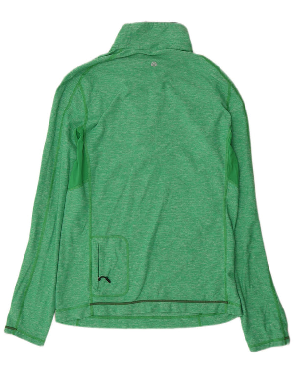 Trening Lululemon pentru bărbați, cu fermoar, cu gât, din nailon cu pături verde mediu