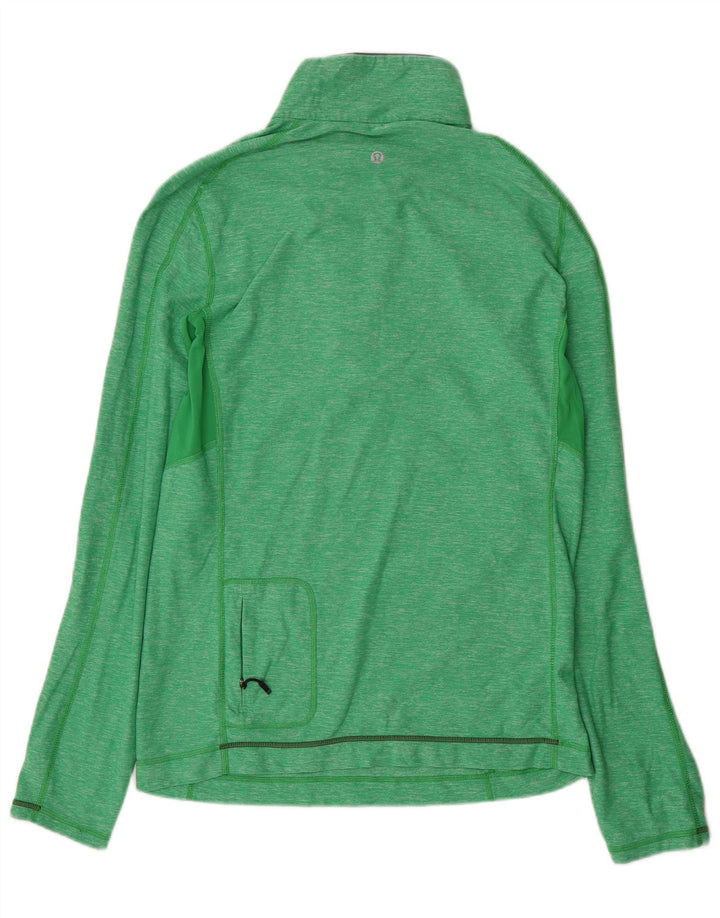 Trening Lululemon pentru bărbați, cu fermoar, cu gât, din nailon cu pături verde mediu