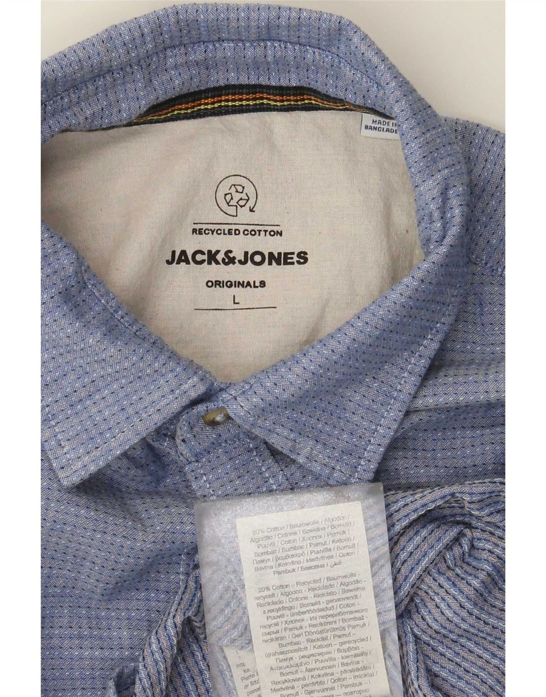 Cămașă Jack & Jones pentru bărbați, bumbac mare cu pete albastre